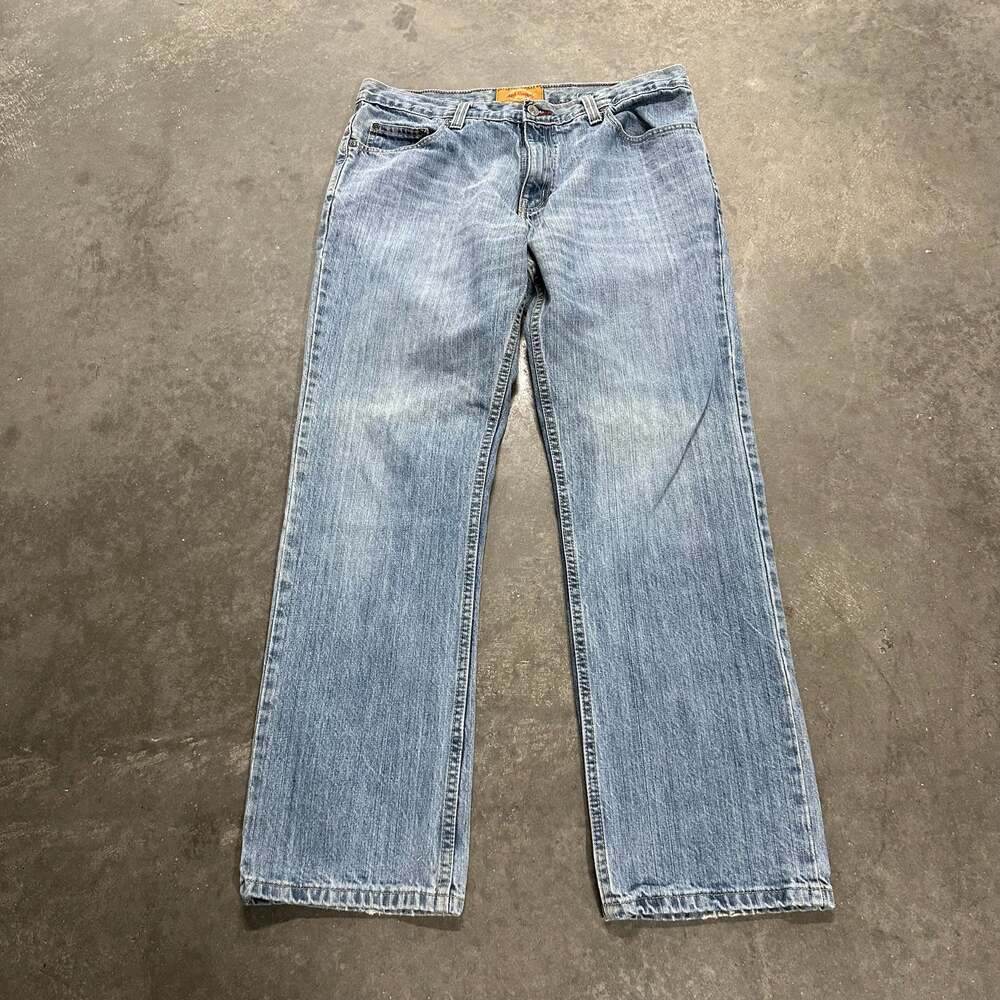 Y2K Red Camel Hawk Style 915 Light Wash Denim Jeans Men's Size 34x32